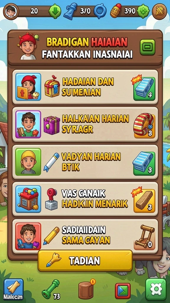Beragam mode permainan yang bisa dipilih.