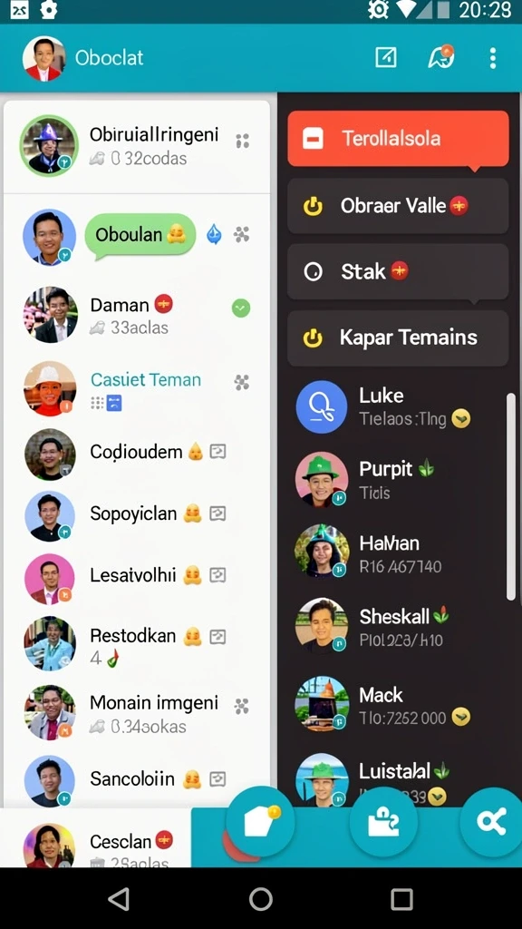 Screenshot komunitas yang aktif dan interaktif.