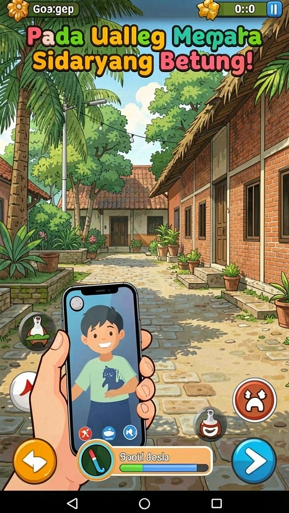 Tampilan awal permainan yang menarik dan penuh warna.
