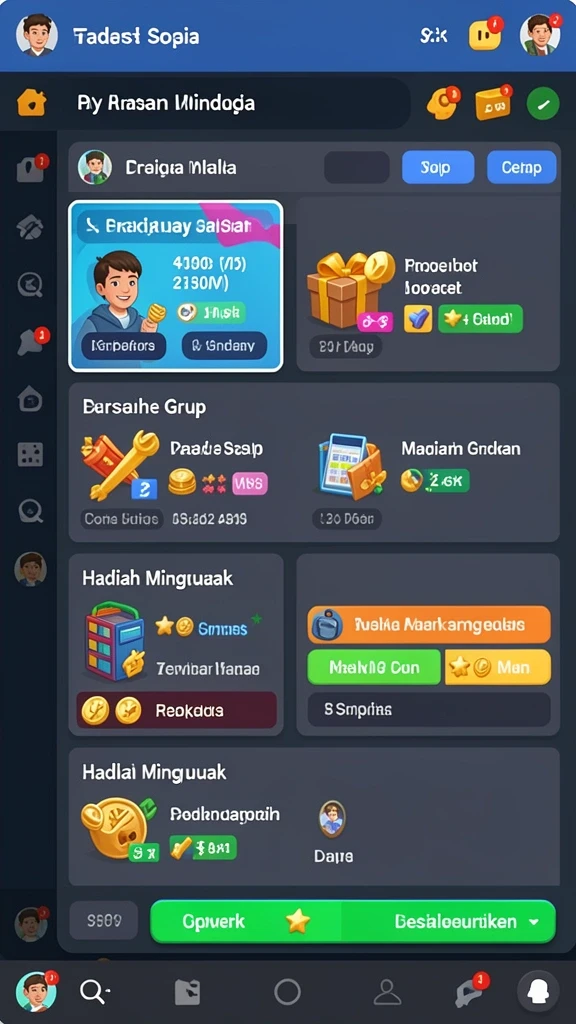 Tampilan awal yang menarik dengan efek visual memukau.
