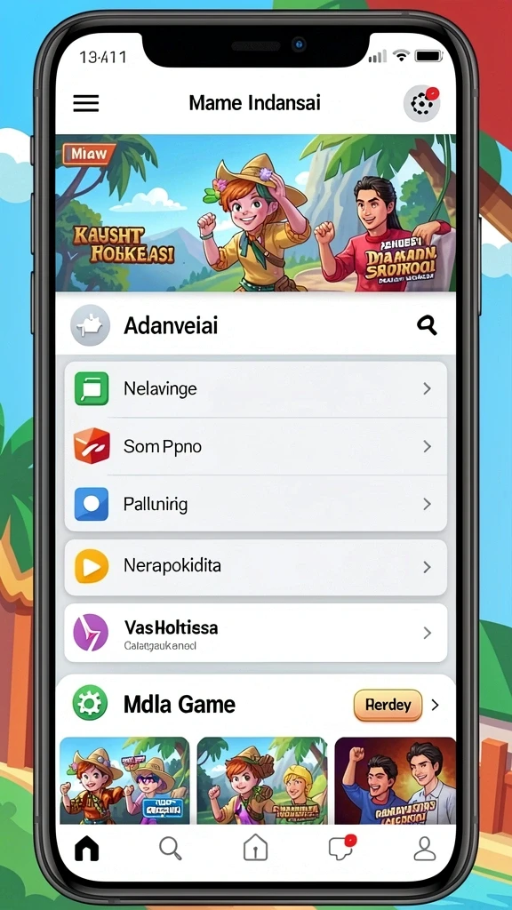 Tampilan menu utama yang menarik dan user-friendly.