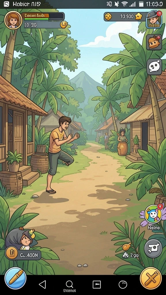 Screenshot ketiga menunjukkan pertempuran seru melawan musuh jahat.